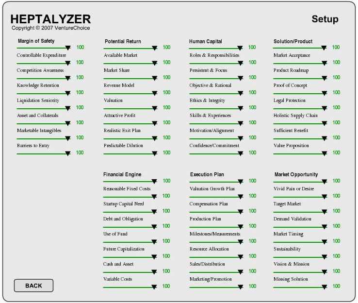 Image of Heptalyzer Setup screen